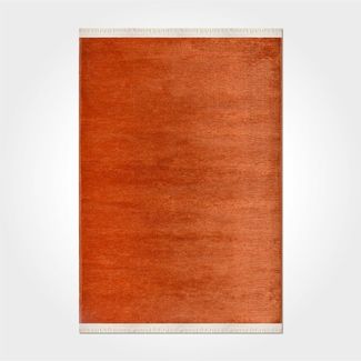 Moderner Läufer Teppich 100x200 cm Baumwolle Orange 88781087 [en. casa]