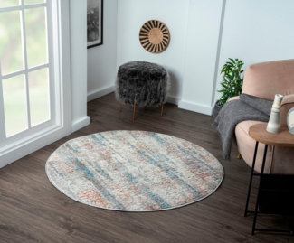 Myflair Möbel & Accessoires Teppich My Look, rund, Höhe: 8 mm, Kurzflor, Ethno-Design, besonders weich durch Microfaser