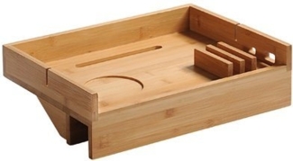 KESPER 77630 Betttablett, Bambus / Tablett / Bettrandablage / Nachttischablage klemmbar