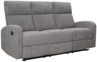 Sofa 3-Sitzer Frankfurt , Mikrofaser, Polyester , Grau , 181 x 102 x 89 cm