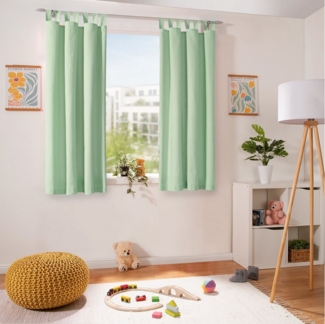 heimtexland Vorhang Dekoschal Baumwolle Fensterdeko Gardine blickdicht (1 St), Schlaufen, blickdicht, Polycotton, Natur I Kräuselband oder Schlaufen I verschiedene Größen