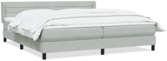 vidaXL Boxspringbett mit Matratze Hellgrau 180x210 cm Samt 3318207