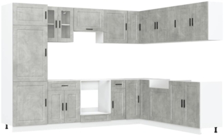 vidaXL 14-tlg. Küchenschrank-Set Porto Betongrau Holzwerkstoff 3314995