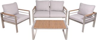 Gartenloungeset CORNEL 4-tlg. - Kunststoff, Braun | Gartenmöbel Set Garten Loungegruppe Lounge-Set Pool Loungegarnitur