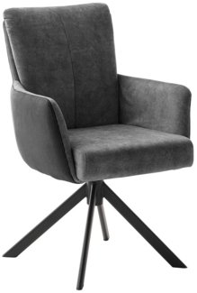 Armlehnenstuhl Rom / Rosario, Stoff, Anthrazit, 61 x 90 x 67 cm