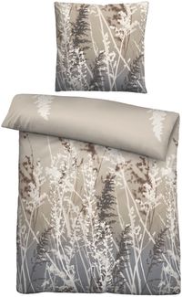 biberna Feinbiber Bettwäsche 0004103 GRÄSER, taupe, 1x 135x200 cm + 1x 80x80 cm