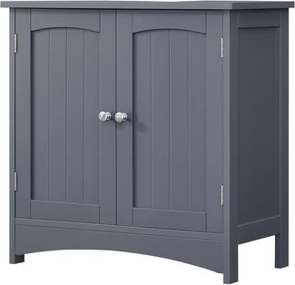 VASAGLE Waschbeckenunterschrank mit 2 Türen und verstellbarer Ablage, 60 x 30 x 60 cm, Grau