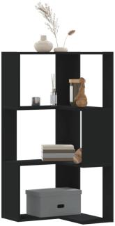 vidaXL Eck-Bücherregal 3 Böden Schwarz 50x50x102 cm Holzwerkstoff 852592