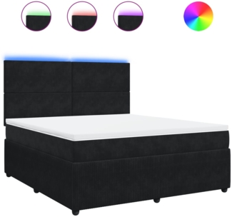 vidaXL Boxspringbett mit Matratze Schwarz 180x200 cm Samt 3294702