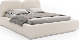 Selsey 'Comoves' Polsterbett 180x200 mit Chenillebezug, Bettkasten und Lattenrost, Creme