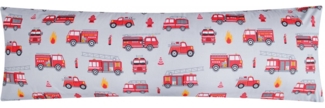 Heubergshop Seitenschläferkissenbezug, (1 Stück), 40x145cm Feuerwehr grau rot 100% Baumwolle Kinder (EW Feuerwehr Grau)