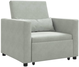 vidaXL Einzel-Schlafsofa mit Rädern Hellgrau 90 x 165 x 87 cm Samt 42002697