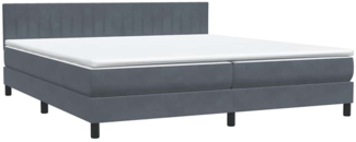 vidaXL Boxspringbett mit Matratze Dunkelgrau 180x210 cm Samt 3316414