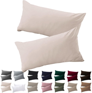 Kissenbezug 40x60 2er Set grün Mikrofaser hypoallergen mit Reißverschluss