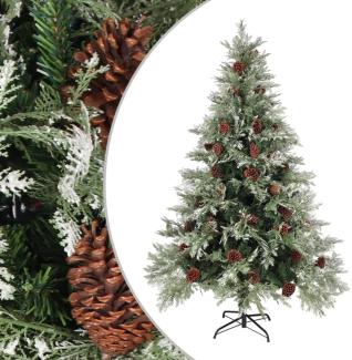 vidaXL Weihnachtsbaum mit Zapfen Grün und Weiß 150 cm PVC & PE 340534