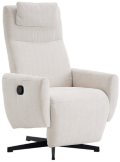 i@home Relaxsessel 360° drehbarer Relaxsessel mit Liege & Fußstütze (Blau/Taupe/Beige) (Einzelsessel), manuelle Liegefunktion, gepolsterter Chenille-Sessel mit 360°-Drehung