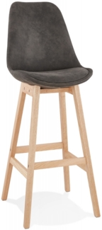 Barhocker ASPEN | Ziemlich hoher Barhocker aus grauer Mikrofaser, sehr benutzerfreundlich, um bequem mit Freunden etwas zu trinken | Kadima Design