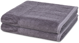 Vossen Vegan Life 2 tlg. Frottier-Set - 2 X Duschtuch (67 X 140cm) - 580 g/m2 - Dunkelgrau