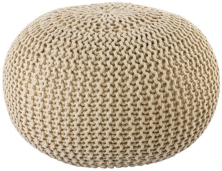 Pouf PREMIUM ø45cm Sitzhocker Strickpouf Innen Terrasse Pool Garten nachhalti...