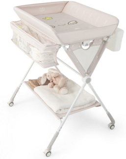 COSTWAY Wickeltisch (1-tlg), 3in1 Wickelkommode, mit Rollen, klappbar