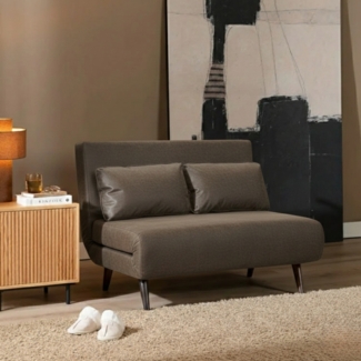 Bronx71 Schlafsofa 1,5-Sitzer Kristian Eco-Leder anthrazit