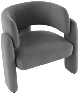 HAUSS SPOLE Ohrensessel Moderner Lounge-Sessel Einzelsitz für Wohnzimmer, Grau 78 x 52 x 74 cm (Lounge-Sessel, Einzel Loungesofa, Relaxsessel, 1-St, 78 x 52 x 74 cm), aus Flachvlies