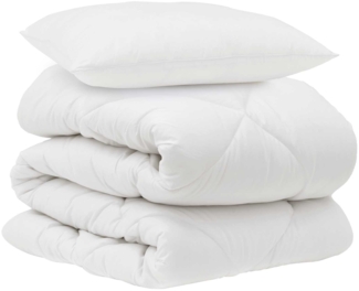 vidaXL Bettdecke mit Kissen 2 pcs Weiß Mikrofaser 3376623