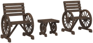 vidaXL 3-tlg. Garten-Lounge-Set Massivholz Tanne 3207130