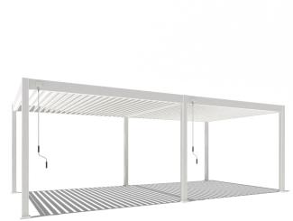 Weide Deluxe | Voll-Alu-Pavillon | 3,6 x 7,2 M | Lamellendach weiß | Pergola freistehend