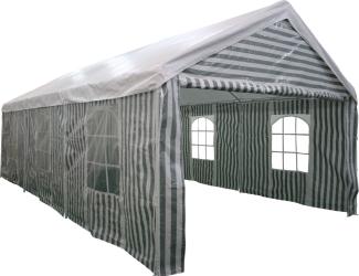 TrendLine Pavillon Großraumzelt 4x8m grün-weiß Partyzelt Gartenzelt Bierzelt