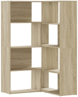 vidaXL Eck-Bücherregal 4 Etagen Sonoma Eiche 85x85x140cm Holzwerkstoff 3307812
