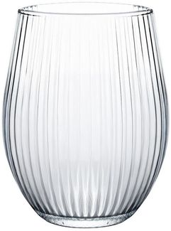 KONZEPT Gläser-Set Geriffelte Glas 500 ml, Trinkgläser, Wassergläser spülmaschinenfest, 4-tlg, Gläser mit ihrer abgerundeten Form