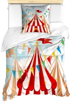 Abakuhaus Bettwäsche Milbensicher Allergiker geeignet mit Kissenbezug, Microfaser, Zirkus Circus bewölkt Sonne Himmel