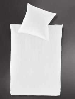 Irisette Interlock-Jersey uni Bettwäsche Set uni Lumen 8129 weiss 155x200 cm + 1 x Kissenbezug 80x80 cm