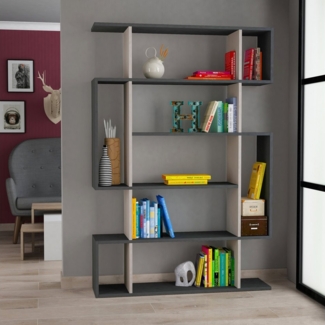 Decortie Bücherregal Mito, Modernes Bücherregal, Vitrine, 108,5 x 25,5 x 161 cm