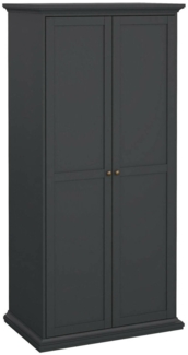 Dmora Kleiderschrank 2 Türen Albiolo, Schlafzimmermöbel, Schrank, Garderobe, 96x61 h201 cm, Grau