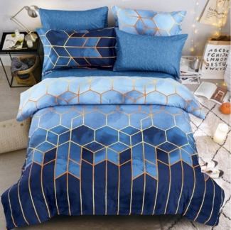 Coonoor Bettwäsche in Gr. 135x200, 200x200 oder 240x220 cm, Microfaser Gestreift Bettwäsche Set, Geometrisch Bettdeckenbezug Modern Deckenbezug Bettwaesche