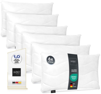 LILENO HOME Kopfkissen - gestepptes Kissen in verschiedenen Größen - Made in Germany, Füllung: 100% Polyester, Rückenschläfer, Seitenschläfer, Bauchschläfer, Spar-Set, 6er Set, Dekokissen 50x70 cm, allergikergeeignet, Bettkissen oder Kopfkissen
