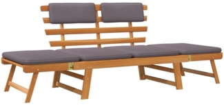 vidaXL 2-in-1 Gartenliege mit Auflage 190 cm Massivholz Akazie 45960