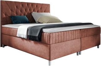 Boxspringbett Murseno, Rosa, 140x200 cm