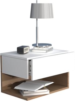 VCM Nachttisch Usal 918311 Weiß / Honig-Eiche H. 30 x B. 45 x T. 32 cm