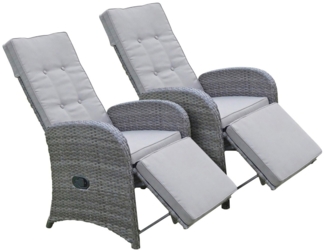 Relaxsessel Salerno aus Alu, Kunststoffgeflecht und Polyester