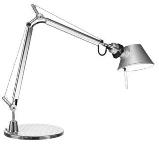 Artemide Tolomeo Micro Alu mit Fuss, verstellbare Tischleuchte, A011800 in silber