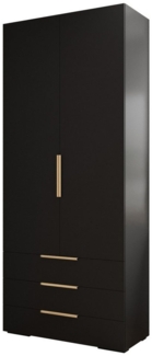 ABIKS MÖBEL Drehtürenschrank INOVA 1 Kleiderschrank 2D3SZ mit Kleiderstange und Regalen