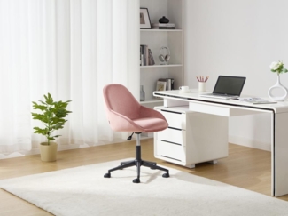Vente-unique - Bürostuhl höhenverstellbar - Samt - Rosa - NAODY