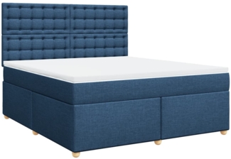 vidaXL Boxspringbett mit Matratze Blau 180x200 cm Stoff 3291379