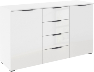 rauch Kombikommode Sideboard Schubladenkommode AGORDO mit Dekor- oder Hochglanzfront (in zwei Griff-Farben, Breite 120 cm), vier große Schubladen, mit insgesamt 4 Einlegeböden MADE IN GERMANY