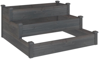 vidaXL Hochbeet Grau 120x120x56 cm Massivholz Tanne 364306