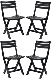 Progarden Klappstuhl Balkonstuhl Gartenstuhl Campingstuhl Stuhl 78x44x42cm Anthrazit (Set, 4 St), UV-Beständig, Robust, Wetterfest, Made in Italy, Hochwertig