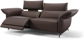 Sofanella Leder 3-Sitzer Einzelsofa CUNEO Ledersofa in Braun M: 260 Breite x 101 Tiefe